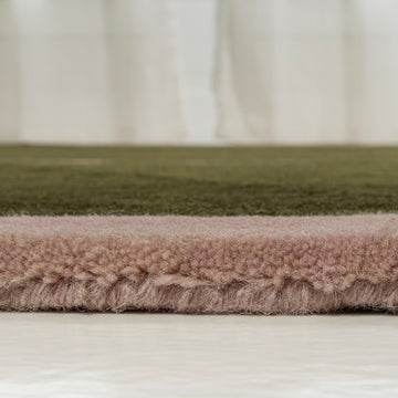 Whimsical Modern Border Geometric Handwoven Wool Area Rug